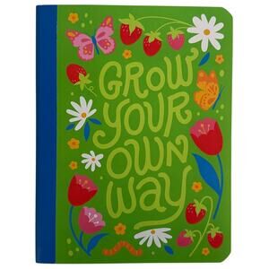 Grow Your Own Way Green Floral Wide Ruled Composition Book NEW